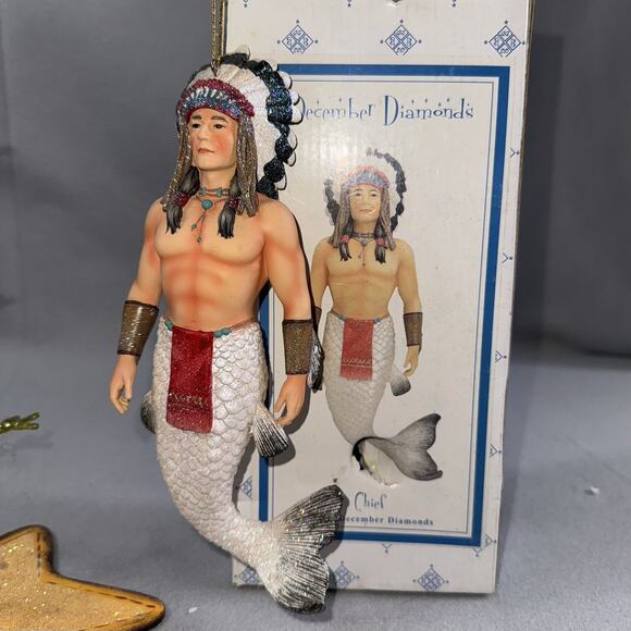 December Diamonds Chief Merman Ornament 55-900370 RARE Retired 2007 *READ** - Picture 2 of 14